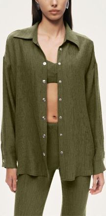 Nocturne Relaxed Button-Down Shirt in Khaki at Nordstrom, Size X-Small Eu