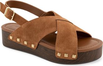 Splendid Quintana Platform Slingback Sandal in Caramel at Nordstrom, Size 9.5