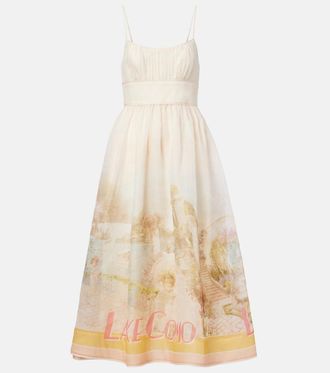 Zimmermann Como printed linen and silk midi dress