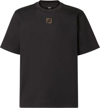 Fendi T-shirt met borduurwerk - Zwart