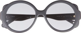 Chloé Round Sunglasses in Black Black Grey at Nordstrom Rack