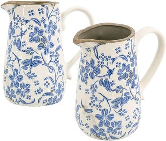 A&B Home Set Of 2 Flower Pitcher