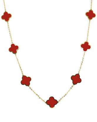 Italian Gold, Inc 14K Coral Clover Layered Necklace