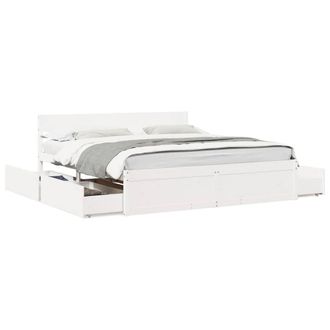 Berkfield Home Bed Frame without Mattress White 180x200 cm Super King Solid Wood Pine