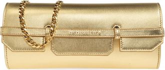 Dsquared2 Twin Leren Clutch - Dames - Clutches - Geel - ONE Size - Leer - Tassen