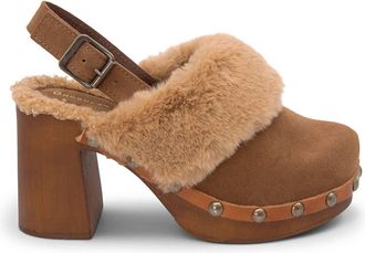 Chocolat Blu Womens Fawn High Heel Slingback Sandal In Cinnamon Suede