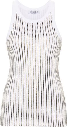 The Attico crystal-embellished tank top - women - Cotton - 42 - White