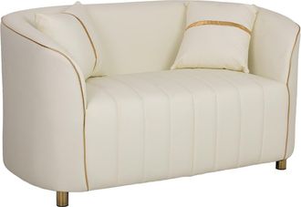 Wanderlust Deco Sof&aacute; De Piel Sint&eacute;tica Beige 137x72x76h Cm