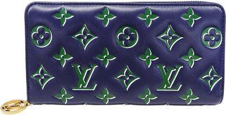 Louis Vuitton Green Navy Leather Long Wallet (Bi-Fold) (Pre-Owned)