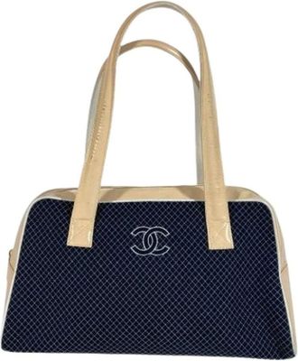 Chanel Pre-owned Vintage Canvas Boston Bag - - Pre-owned - Donna - Blu - ONE SIZE