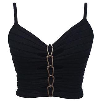 Dion Lee Central Chain Cami Top in Black Viscose