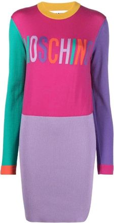 Moschino Short Kleedjes - Dames - Korte kleedjes - Veelkleurig - L - Wol - Kleedjes