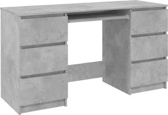 vidaXL Vidaxl - Escritorio De Madera Contrachapada Gris 140x50x77 Cm