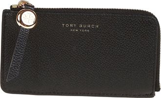Tory Burch Accessoires, Dames, Zwart, ONE Size, Romy Ritssluiting Kaarthouder