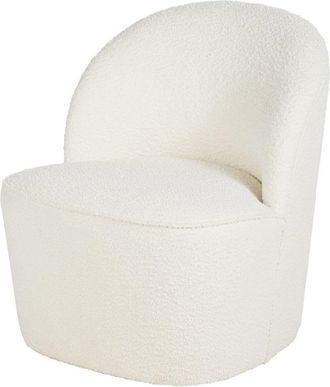 Maisons du monde Sillón profesional de tejido reciclado de rizo blanco roto