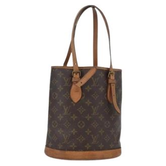 Louis Vuitton Pre-owned Bucket Bags, female, Brown, Size: ONE SIZE Pre-owned Monogram Canvas Bucket Bag
