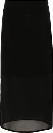 Sportmax semi-sheer panel midi skirt - women - Viscose/Polyester - 42 - Black