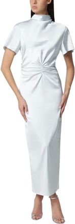 Rotate Rotate Birger Christensen, Kleedjes, Dames, Blauw, M, Midi Jurk Gathers Cf