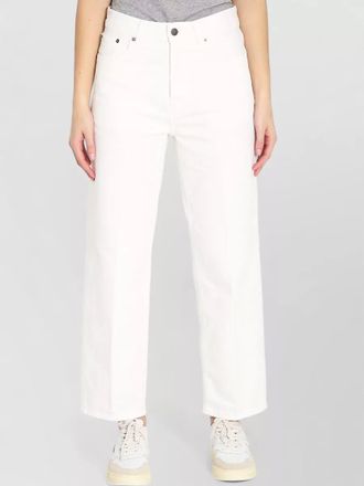 Haikure denim mid-rise cropped wide-leg trousers