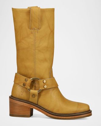 Frye Kate Harness Leather Mid-Calf Boots