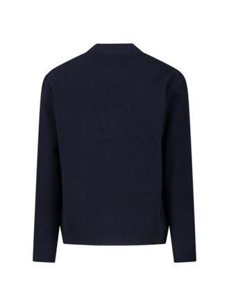 Maison Kitsun&eacute; Maison Kitsune Wool V-Neck Cardigan - Navy