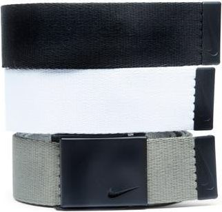 Nike Assorted 3-Pack Webbed Belts in Black/White/Grey at Nordstrom Rack