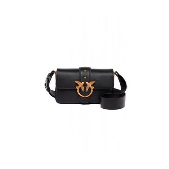 Pinko Love One Mini - Dames - Schoudertassen - Zwart - ONE Size - Katoen - Tassen