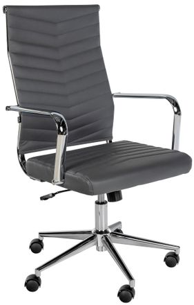 Clp Silla De Oficina De Piel Sint&eacute;tica Canby Gris