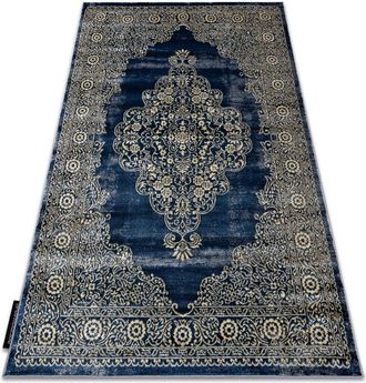 RugsX Rugsx - Alfombra De Luxe Moderna 474 Ornamento - Structural Azul Oscuro / Oro Blue 160x220 Cm