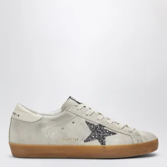 Golden Goose Sneakers Super-star color perla con stella glitter
