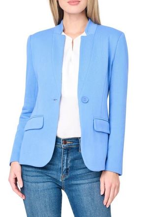 Gibsonlook Inverted Notch Collar Cotton Blend Knit Blazer in Bright Blue at Nordstrom, Size Xx-Small