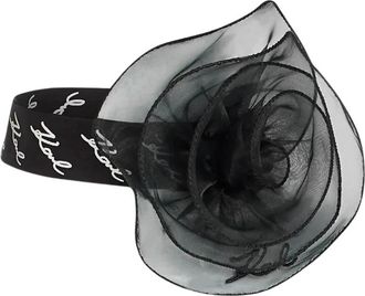 Karl Lagerfeld Sjaal van zijdemix met applicatie - Dames - Sjaals - Zwart - ONE Size - Accessoires