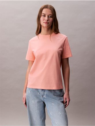Calvin Klein Jeans Calvin Klein Womens Embroidered Script Logo Classic T-Shirt - Orange - M