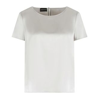Emporio Armani Dames, Blouses & Shirts, Grijs, Maat: M Zijde