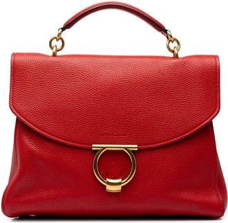 Ferragamo Pre-owned Ferragamo Large Calfskin Gancini Margot Top Handle Bag Ladies M025B2EU3VQSWJ34