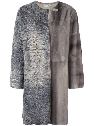 Manzoni24 patchwork fur coat - Grigio