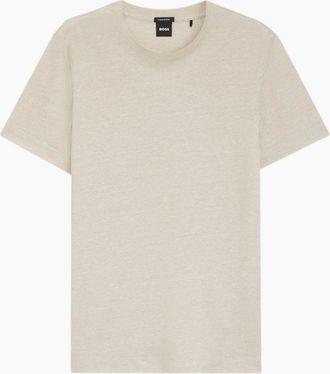 HUGO BOSS Mens BOSS Black H Thompson 235 T-Shirt 286 Open Beige - Tan - Size: 46