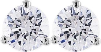 Pompeii3 2 ct Round Solitaire Diamond Martini Studs 14k White Gold With Screw Backs