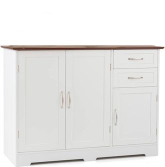 Giantex Aparador de cocina 2 armarios y 2 cajones puertas blanco 100x40x78cm