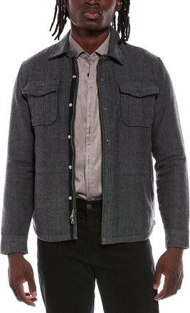 John Varvatos Jameson Herringbone Snap Jacket