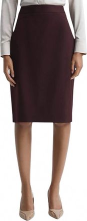 Reiss Jade Wool Blend Tailored Skirt In Berry