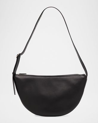 The Row Jouvette Crescent Shoulder Bag in Leather
