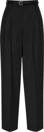 Max Mara Fluid Cotton-Crepe Broek - Dames - Broeken - Zwart - Maat: S Katoen