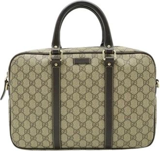 Gucci Pre-owned Handbags, female, Beige, Size: ONE SIZE Pre-owned GG Supreme Briefcase