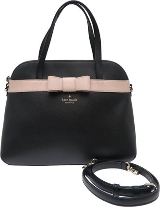 Kate Spade New York Black Pink Leather Shoulder Bag Tote Bag (Pre-Owned)