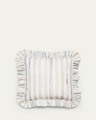 MacKenzie-Childs Sterling Stripe Ruffle Throw Pillow