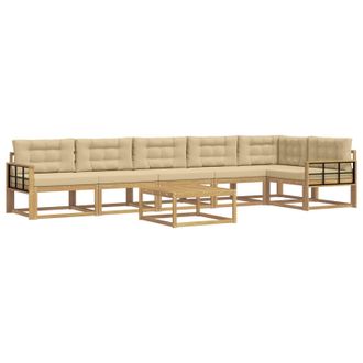vidaXL Conjunto De Sof&aacute;s De Exterior 7 Pcs Y Beige 79 X 79 X 37 Cm Vidaxl