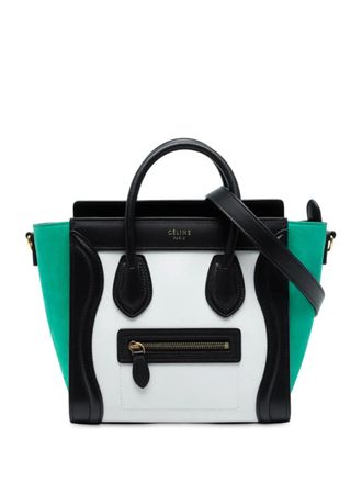 Celine 2015 Nano Tricolor Leather Luggage Tote satchel - Multicolour