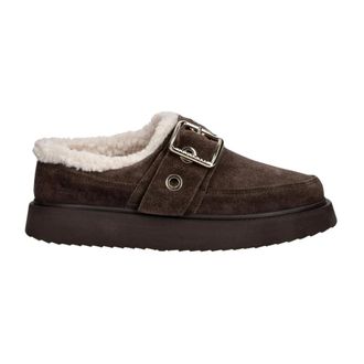 INUIKII Schoenen, Dames, Bruin, 41 EU, Wol, Micro Gesp Slipper