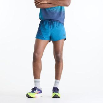 New Balance Uomo RC Ultra Light Printed Short 3 in Blu, Nylon Intrecciato, Taglia XL